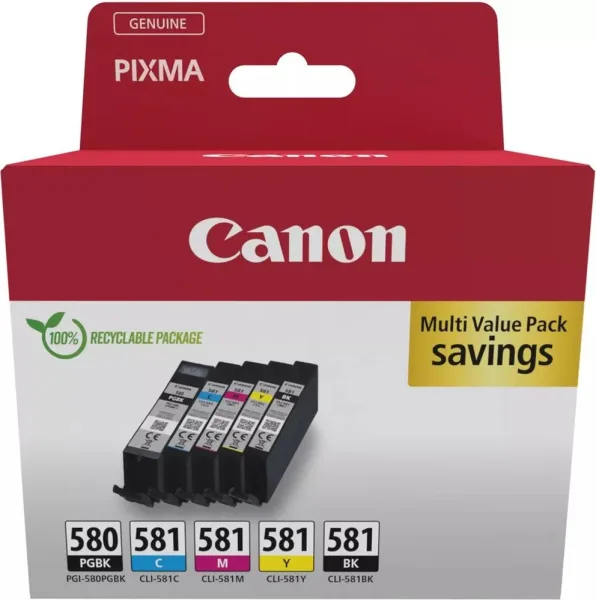 Multipack canon pgi - 580 pgbk + cli - 581 cymbk