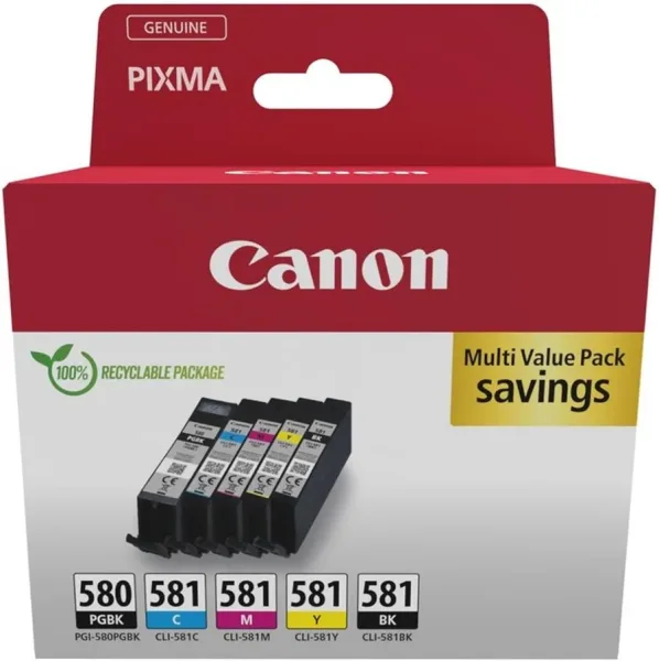 Multipack canon pgi - 580 pgbk + cli - 581 cymbk
