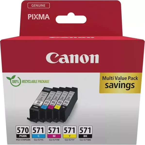 Multipack canon pgi - 570 + cli - 571 pgbk -  bk -  c -  m -  y
