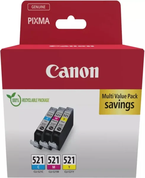 Multipack canon cli 521 pixma 3600 -  4600 -  4700 -  mp540 -  550 -  560 -  620 -  630 -  640 -  980 -  mx860 -  870 blister