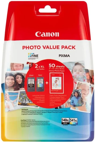 Multipack canon pg - 540l - cl - 541xl + papel fotografico