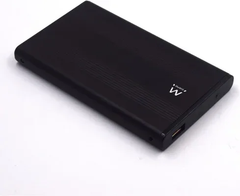 Ewent EW7041 caja para disco duro externo Aluminio, Negro 2.5" USB con suministro de corriente