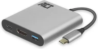 Adaptador act connectivity USB - c a HDMI - USB a - USB - c pd