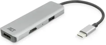 Adaptador act connectivity USB - c a 2 HDMI 4K - USB a
