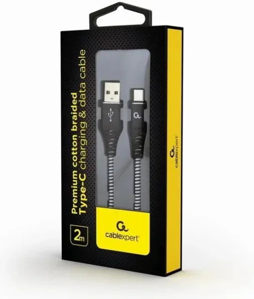 Gembird Cable USB T C trenzado de algodón 2m