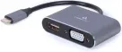 Adaptador de Pantalla Gembird USB Tipo C a HDMI , VGA, Gris Espacial