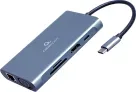 Adaptador Multip Gembird Usbc 7En1 Hub3.0,HDMI,VGA,Pd,Lector Tarjetas,Audiogris