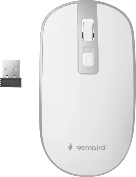 Raton Gembird Optical White Silver Rf Inalambrico Pilas