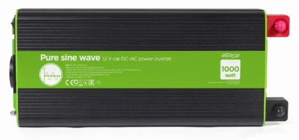 Inversor Corriente DC-AC Gembird Coche de Onda Sinusoidal Pura de 12 V 1000 W