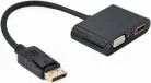 Display Gembird Port Macho a HDMI Hembra + Cable Adaptador VGA Hembra Negro