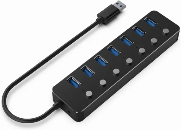 Gembird HUB USB 3.2 (Gen 1) de 7p c/ interruptores