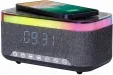 Reloj Despertador Gembird Digital con Funcion de Carga Inalambrica Negro-Gris