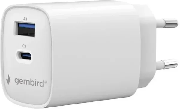 Gembird Cargador rápido USB de 2 puertos y 45 W