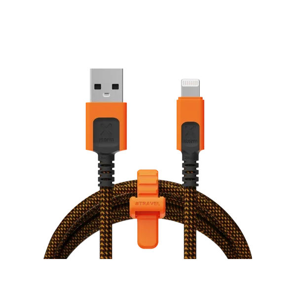 Cable Xtreme USB-A a Lightning 1.5M Negro/Naranja Xtorm
