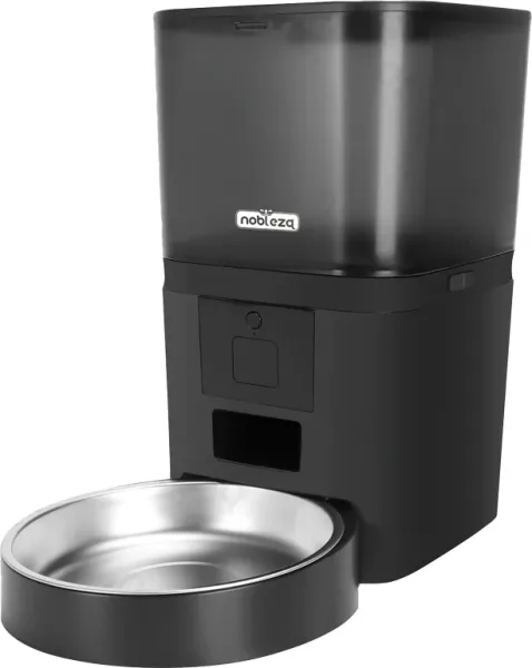 Comedero Inteligente Visual con Camara 1080P para Mascotas 6L Negro Nobleza