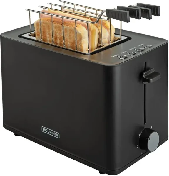 Tostadora bourgini con accesorios sandwich color negro 140402