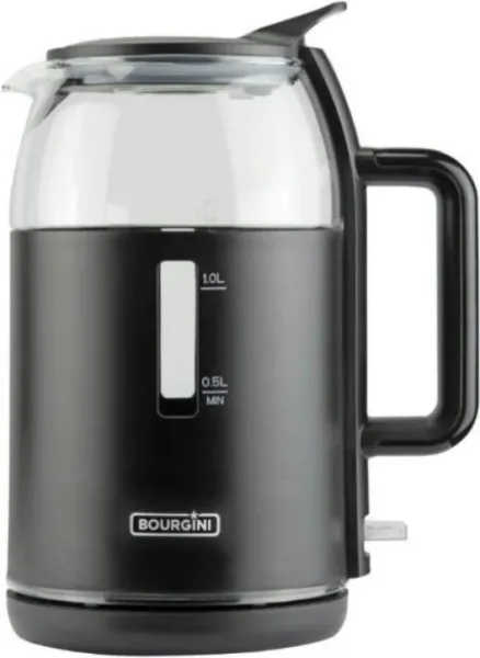 Hervidor bourgini 2000w 1.5l cristal y plastico