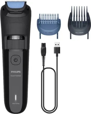 Cortabarbas Philips Beardtrimmer series 3000 BT3620/15/ con Batería/ 5 Accesorios
