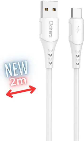 Cable qcharx athens USB tipo c a USB tipo a - 2m - pvc blanco