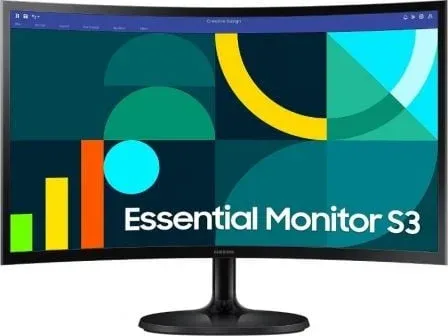 Monitor Profesional Curvo Samsung Essential Monitor S3 S36GD S24D364GAU/ 24"/ Full HD/ Negro