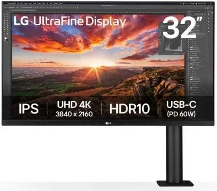 Monitor Profesional LG UltraFine Display 32UN880K-B 31.5"/ 4K/ Multimedia/ Regulable en altura/ Negro