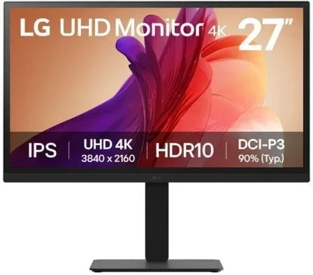 Monitor Profesional LG UltraFine 27BA45U-B 27"/ 4K/ Regulable en altura/ Negro