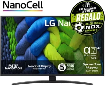 Televisor LG NanoCell AI NANO82 43NANO82A6B 43"/ Ultra HD 4K/ Smart TV/ WiFi