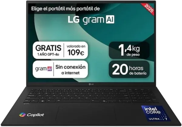 PORTATIL LG GRAM U7-255H 32GB 1TB 17" WQXGA FreeDOS