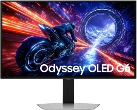 Monitor Gaming Samsung Odyssey OLED G6 G60SF S27FG604SU 27"/ QHD/ 0.03ms/ 500Hz/ QD-OLED/ Regulable en altura/ Plata
