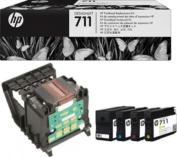 Cabezal impresion hp 711 c1q10a negro amarillo cian magenta t120