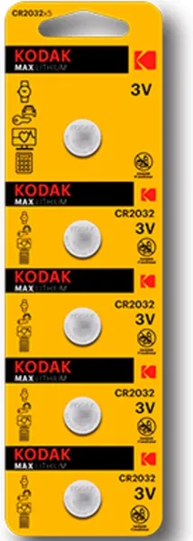 Blister pilas kodak max boton litio ultra 2032 blister blister carton perforado -  5 pilas