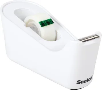 Dispensador Portarrollos C18 de Sobremesa Color Blanco con Rollo Cinta Invisible 19Mm X 33M Magic C18-W Scotch 7012754546