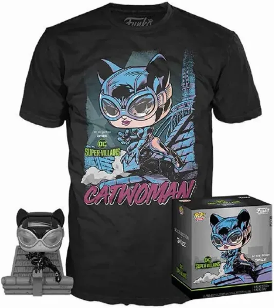 Pop & tee DC jim lee catwoman funko + camiseta talla xl