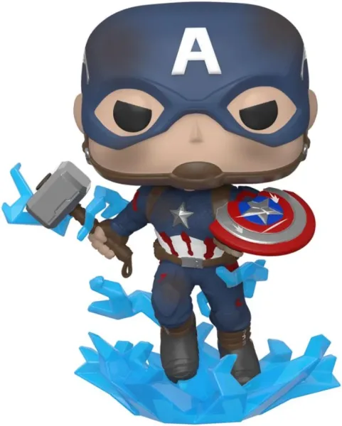 Funko pop marvel los vengadores endgame capitan america con escudo roto & mjolnir 45137