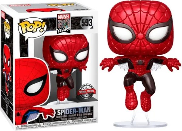 Funko pop marvel spiderman 80 aniversario spiderman efecto metalico edicion especial exclusivo 47604