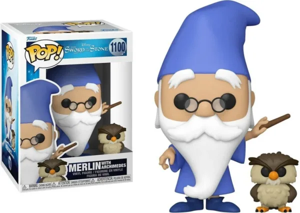 Funko pop disney the sword and the stone merlin el encantador merlin con archimedes 49152