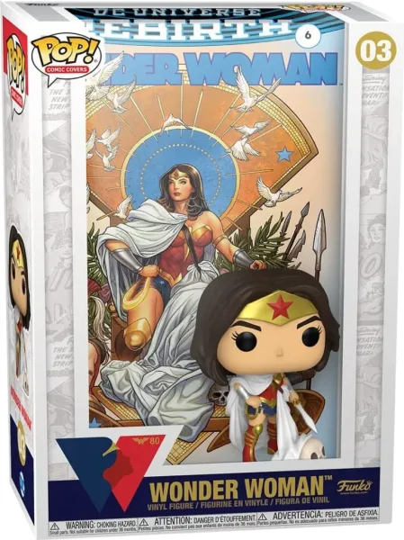 Funko pop DC comics portada comic wonder woman 80th wonder woman rebirth en el trono 55010