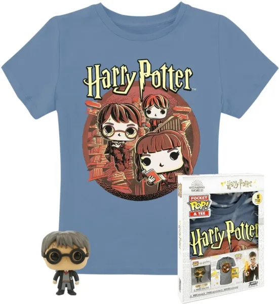 Pop & tee harry potter funko + camiseta trio talla xl de niño