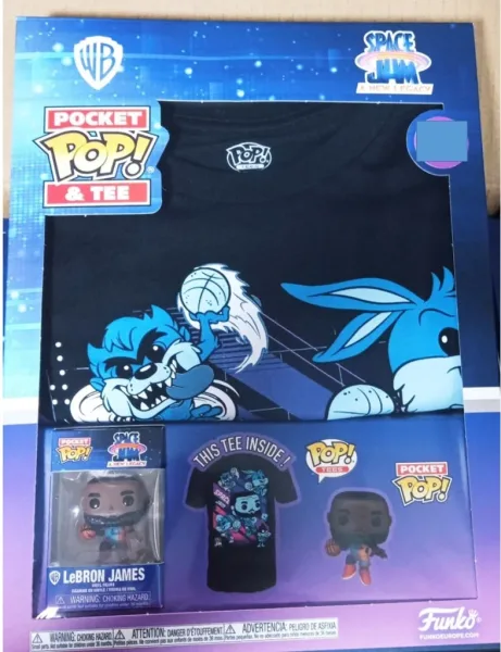 Pop & tee space jam looney tunes lebron james funko + camiseta talla m