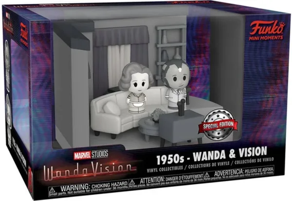 Funko pop marvel wandavision mini moments wanda & vision blanco y negro