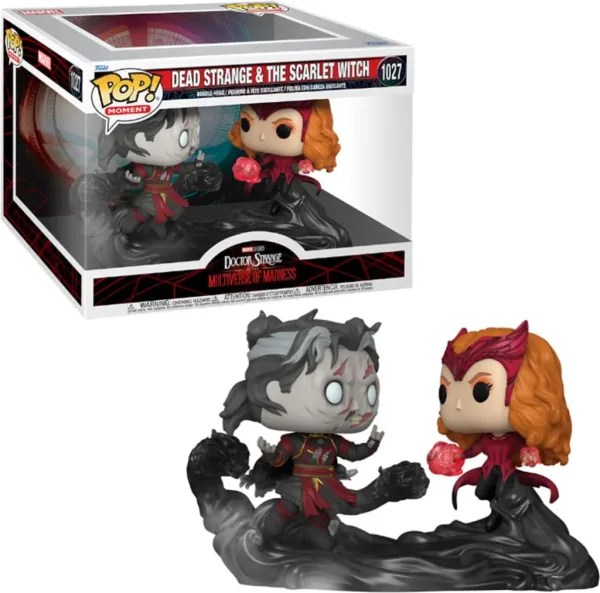 Funko pop moments marvel doctor strange multiverso de la locura doctor strange necromance vs bruja escarlata 60915