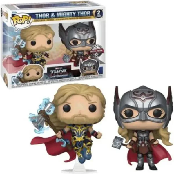 Pack 2 funkos funko pop marvel thor love & thunder thor & migthy thor 63176