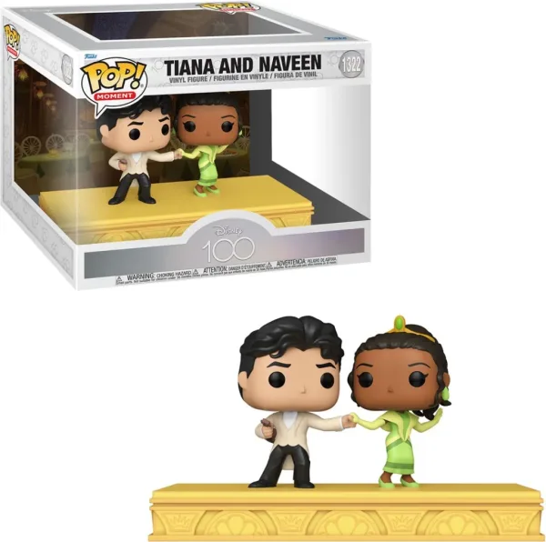 Funko pop moment pack de 2 disney 100 aniversario tiana & naveen 67976