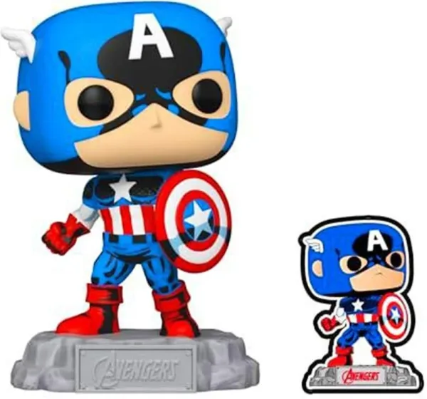 Funko pop marvel a60 - comic capitan america con pin