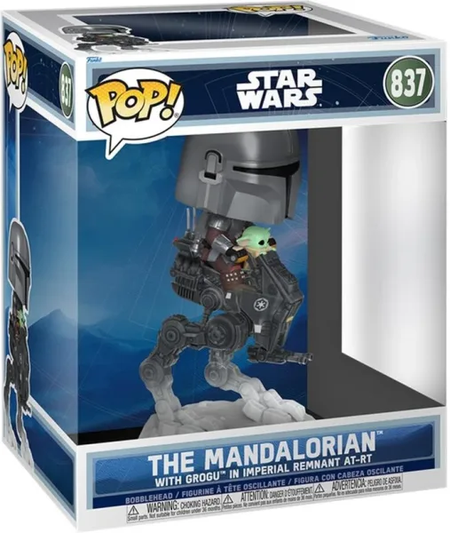 Funko pop star wars rides deluxe the mandalorian with grogu in imperial remnant at - rt