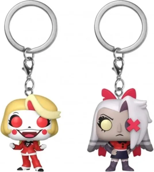 Funko pop keychain hazbin hotel charlie y vaggie