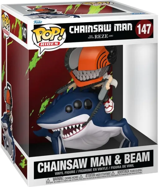 Funko pop ride deluxe chainsaw man the movie reze arc -  csm & beam