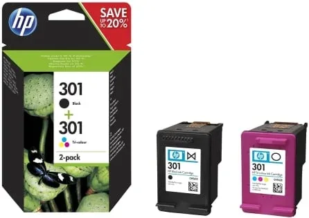 Multipack hp n9j72ae nº301 negro y tricolor