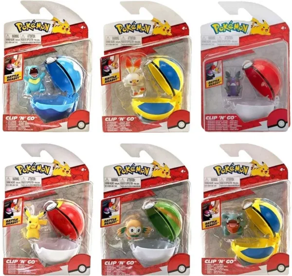 Pokeball pokemon clip 'n' go wave surtido de 6