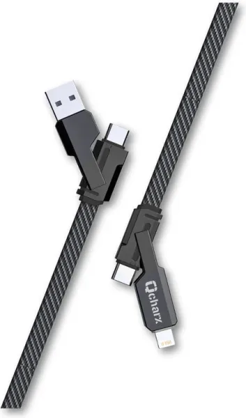 Cable qcharx porto multicabezal - USB a c - USB a lt - USB c a USB c - USB c a lt